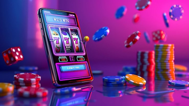 Pemandangan permainan slot di layar mobile dengan opsi demo